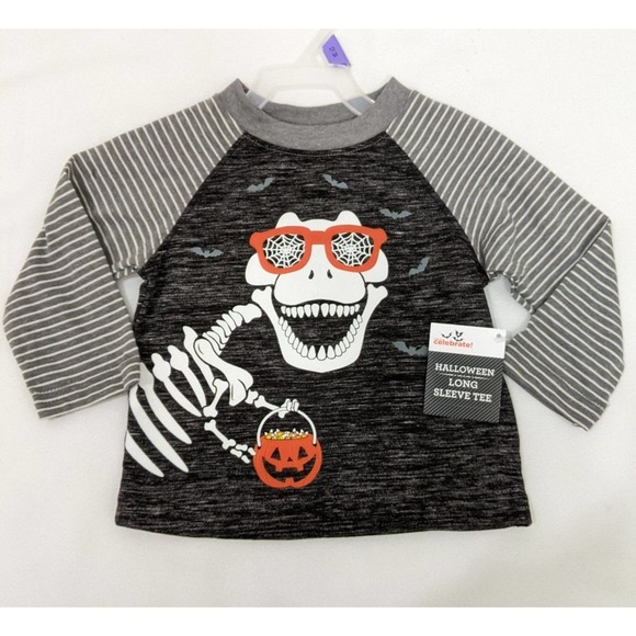 4/$20 12 months New Halloween tee t-shirt dinosaur pumpkin treat or tricks - Picture 1 of 4